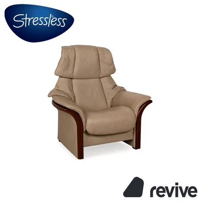 Stressless Eldorado Leather Armchair Beige Cream Manual Function - Image 1 of 4