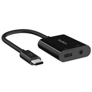 Adaptador de audio y carga USB-C a Jack 3,5 mm y USB-C de 60 W de Belkin Negro - Imagen 1 de 6