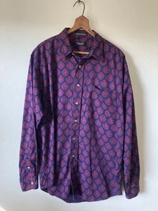 VTG Christian Dior Shirt Men L Paisley Long Sleeve Button Up Made In USA pattern - Picture 1 of 6