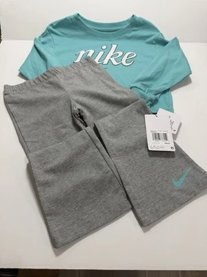 Nuevo con etiquetas Conjunto de Camisa y Leggings Nike Air Niños Niñas Manga Larga ~ Verde y Gris Talla 6 Foto 1 de 4