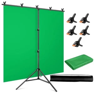 Green Screen Backdrop Kit, 5 x 6.5 ft Portable Chromakey Green Screen with T-... - Picture 1 of 7