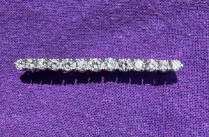 Vintage Tiffany & Co. Platinum 13 Brilliant Cut Diamond Bar Pin - Picture 1 of 11