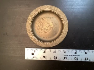 Vintage Messing Sternzeichen Löwe der Löwe Aschenbecher Schmuckschale Münztablett 4 Zoll Indien - Bild 1 von 12