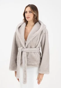 YES LONDON Damenpelz Grau Ecopelz Grau Für Damen Herbst Winter 2 - Bild 1 von 5