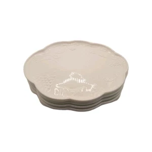 Indiana Colony Milchglas weiß Ernte Mittagessen Snack Teller 4er Set VINTAGE - Bild 1 von 6