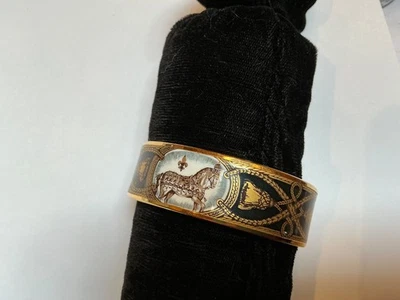 HERMES Enamel PM 65 Brazalete ancho Pulsera Paladio, GRAN ACCESORIO blanco, plata Foto 1 de 4