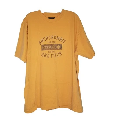 Camiseta Y2K Abercrombie & Fitch Beach Patrol XL Amarilla De Colección Spellout Foto 1 de 4