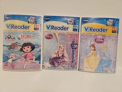 Vtech V.Reader Disney's Tangled/Dora the Explorer/Disney's Princess, NEW - Image 1 of 4