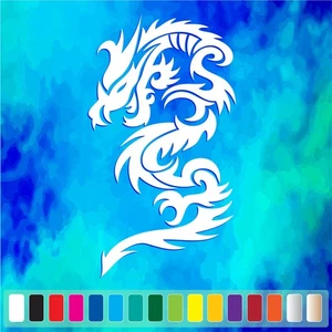 TRIBAL DRAGON Silhouette cut vinyl decal #4 car truck window Fantasy Sticker - Picture 1 of 2