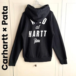 Felpa con cappuccio Carhartt Pata stampa posteriore unisex casual usata - Foto 1 di 15