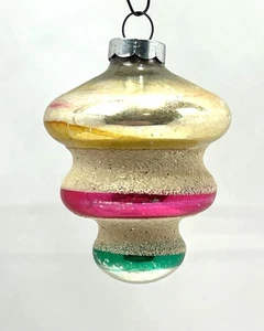 Vintage Shiny Brite Konfetti Glimmer Atom Tornado UFO Glas Weihnachtsschmuck - Bild 1 von 8