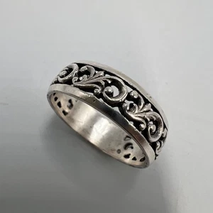 Vintage Ring USSR Rare Filigree Sterling Silver 925 Jewelry Women's Size 9.5US - Picture 1 of 8