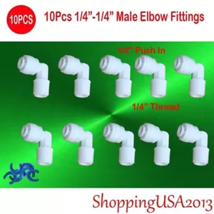 10 Pc 1/4"-1/4" Male Elbow Fitting Connector Connection Water Filters/RO system@ - Picture 1 of 12