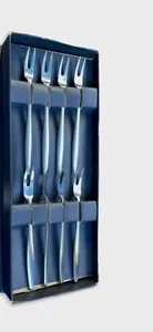 8er Set Dansk Designs Ltd zwei Zinken Edelstahl Gabeln - Bild 1 von 5
