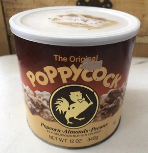 1970er *versiegelt* Das Original Poppycock Popcorn Mandeln Pekannüsse 12 Unzen - Bild 1 von 7