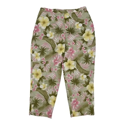 Pantalones Cortos Pendleton Para Mujer Talla 12 Verde Floral Seda Algodón Resort Tropical Foto 1 de 4