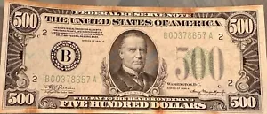1934 $500 One Hundred Dollar Bill Federal Reserve Note Lower serial # Chicago - Picture 1 of 2