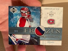 PATRICK ROY 2006-07 UD ARTIFACTS HOCKEY FROZEN JERSEY PATCH RELIC 2/5 CANADIENS