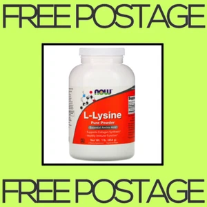 NEW NOW Foods, L-Lysine Pure Powder, Amino Acid - 1 lb 454 g FREE SHIPPING - Picture 1 of 2