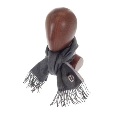 Christian Dior CDIcon Bufanda Doble Cara Gris Seda Rosa Para Hombre Unisex ISY Foto 1 de 4