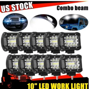 10 un. 4" LED Cubo Vainas Barra de Luz de Inundación Punto Blanco Conducción Niebla Off Road Camión 4x4 - Imagen 1 de 11
