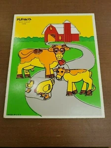 De colección Vacas de granja Pollo Con incrustaciones Marco Bandeja Madera Rompecabezas Playkool 186-02 Pz12 - Imagen 1 de 1