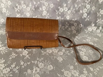 Cartera de cuero sintético vintage años 90 marrón Perry Ellis América abuela costera Foto 1 de 4