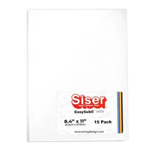 Siser EasySubli Sublimation Heat Transfer Vinyl 8.4" x 11" - 15 Pack - Picture 1 of 3