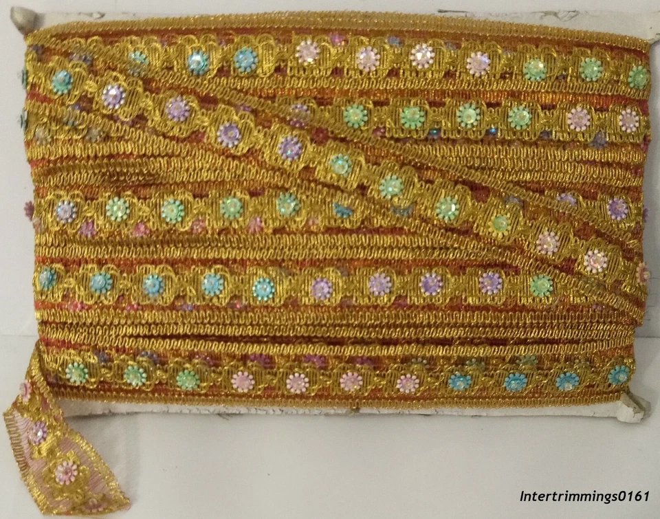 STUNNING BEADED METALLIC TRIM APPROX 25MM WIDE, SOLD BTM, SEWING/CRAFTS,ART 2135 - Image 1 of 1