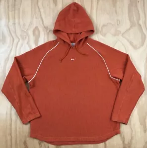 Sudadera con Capucha Nike XL Swoosh Tejido Acanalado Pullover De Colección Años 00 Naranja Cuadros Centrales Para Hombres - Imagen 1 de 11