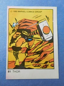 1980 Terrabusi Marvel Argentina Variant Sticker Card 81 Thor - Bild 1 von 2