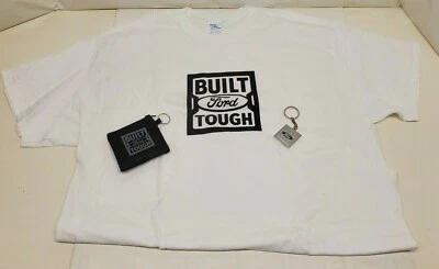 FORD "BUILT FORD TOUGH" X-Large T-Shirt, Keychain & Earbuds ALL NEW Foto 1 de 4