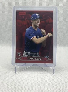 2024 Topps Stadium Club #208 Evan Carter Texas Rangers Red Foil RC Rookie - Picture 1 of 2