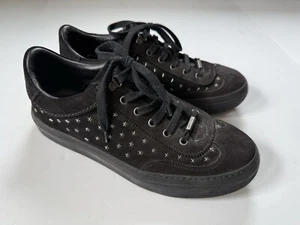 Herren Jimmy Choo Ace Sterne Nieten Sneaker Schuhe Schwarz Leder Größe 42 US 8 - Bild 1 von 5
