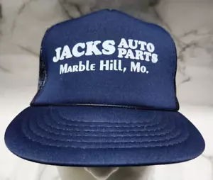 Jacks Auto Parts Marble Hill, MO Blue Snapback Trucker Farmer Foam Mesh Hat - Picture 1 of 10