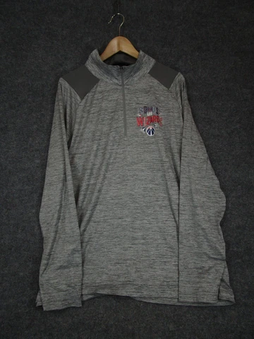 Fanatics Washington Wizards 1/4 Zip Pullover Sweater Mens Xl Heather Gray Cover