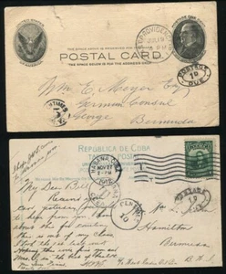 BERMUDA US POSTAGE DUE CHARGE MARKS 1904/12 - Picture 1 of 2