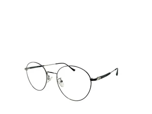 Eyeglasses Women's Round Circle Black/Silver Flex 53-20-142 Full Rim Demo-Lens - Picture 1 of 5