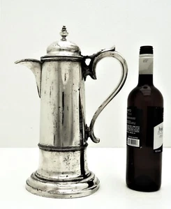 Early Silver-plate Beer Flagon or Communion Tankard Hallmarked TW c 1830 - Picture 1 of 11