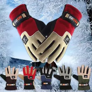 Fleece Winterhandschuhe Herren Damen Fahrrad Warm Thermo Handschuhe Wasserdicht - Bild 1 von 19
