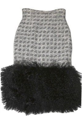 Falda Mongola DOUGLAS HANNANT Gris Piel Tweed Lápiz Talla 4 Foto 1 de 4