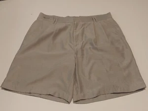 GREG NORMAN Mens Gray Pleated Golf Shorts Size 36 Hook Closure w/ Button - Picture 1 of 5