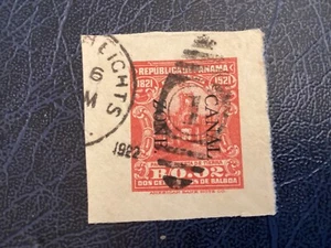 ICOLLECTZONE US Possession Canal Zone U4 XF used cut square - Picture 1 of 1