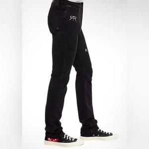 RTA Brand Graffiti slim black logo Jeans NWT size 28W x 32L Streetwear - Picture 1 of 11