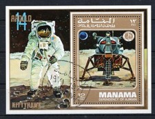 UAE AJMAN MANAMA1972 SPACE COSMOS MOON APOLLO MISSION SATEL ASTRONAUT STAMPS MNH