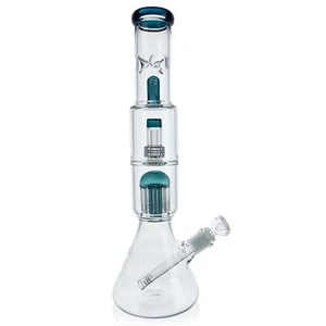 16'' Heavy Glass Bong 2.4 lb Smoking Hookah Percolate Water Pipe 14mm Bowl - Picture 1 of 8