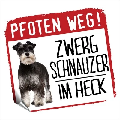 Auto Aufkleber REFLECTIVE ZWERGSCHNAUZER Schnauzer PFOTEN WEG SIVIWONDER - Bild 1 von 2