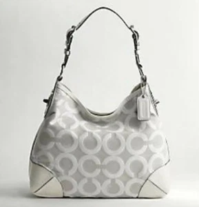 Coach Peyton Signature hellgraue Hobo-Tragetasche aus Leder - Bild 1 von 12