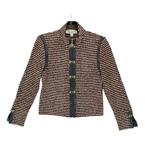 Vintage St. John Collection Damen-Blazer rotbraun gold Tweed Strick Reißverschluss Größe 2 - Bild 1 von 12