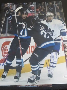 WINNIPEG JETS PATRICK LAINE & NIKOLAJ EHLERS SIGNED 11X14 PHOTO JSA AUTHENTIC - Picture 1 of 4